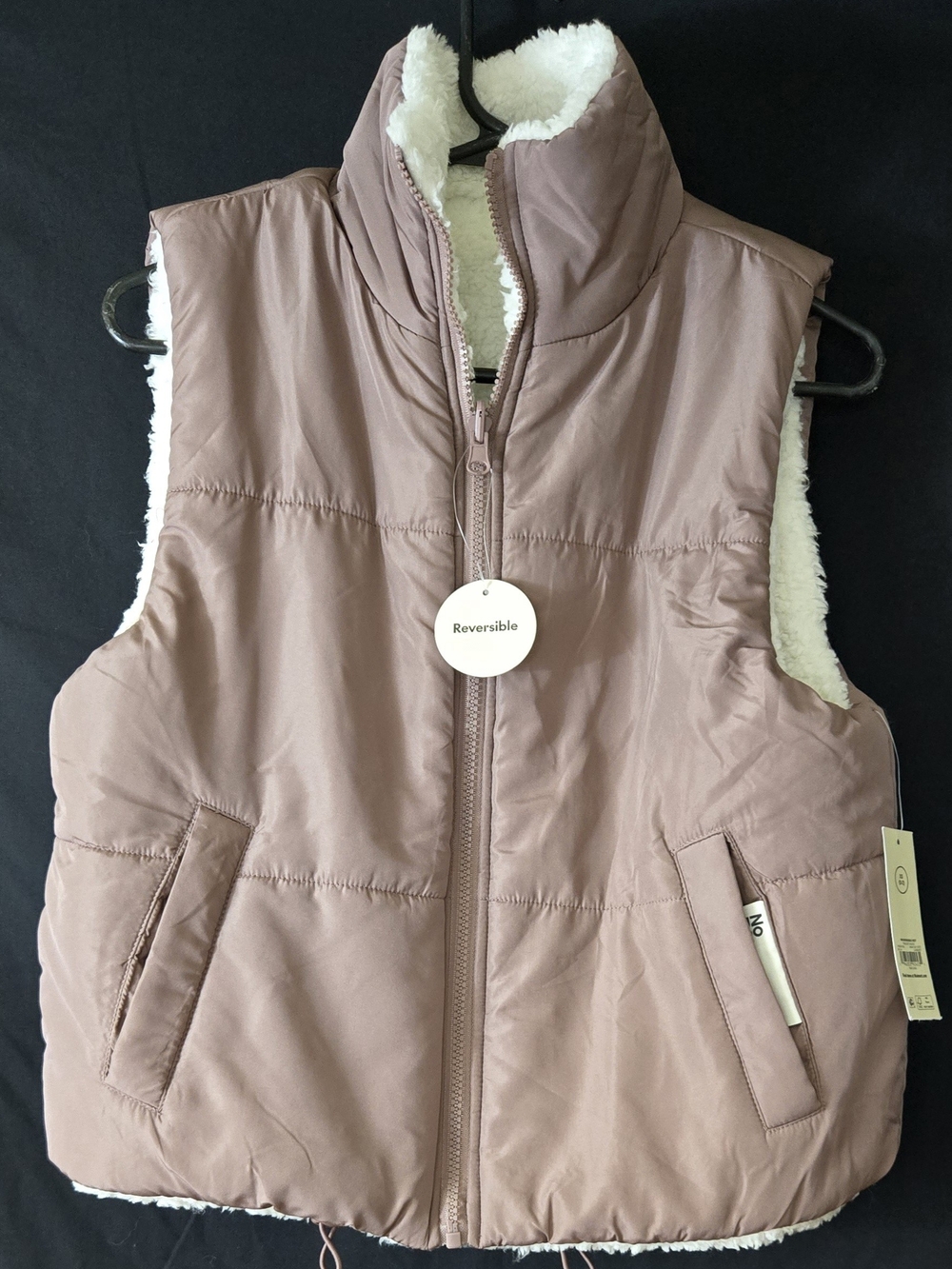 Reversible Mauve Quilted Vest with Sherpa Lining - Women's #550